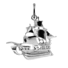 Sterling Silver Pirates Galleon Charm