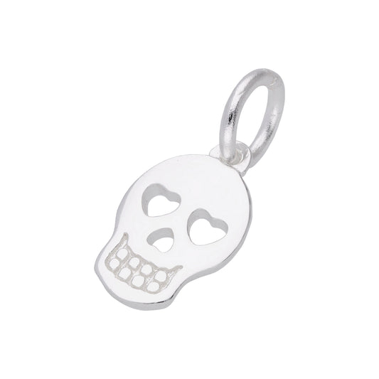 Sterling Silver Heart Skull Charm