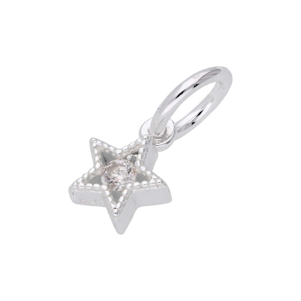 Tiny Sterling Silver & CZ Crystal Star Charm