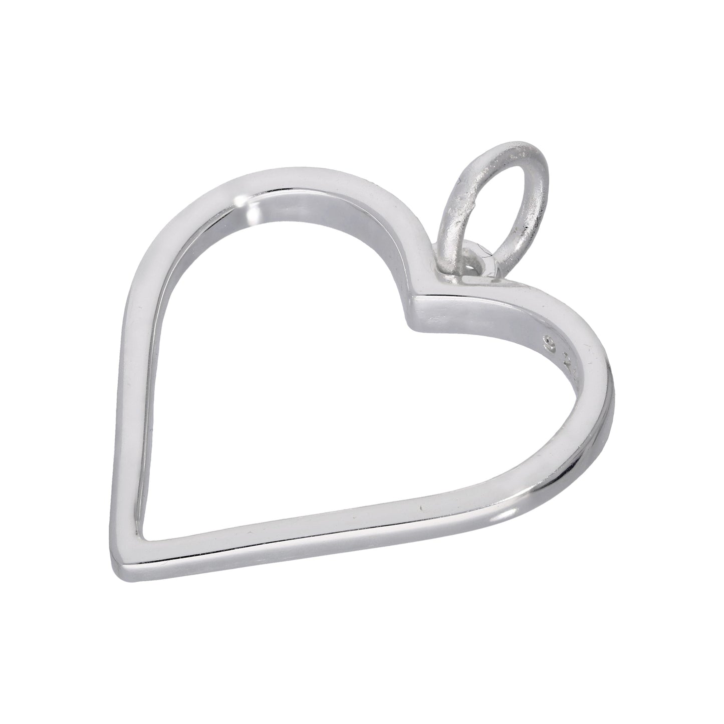 Sterling Silver Large Open Heart Outline Charm