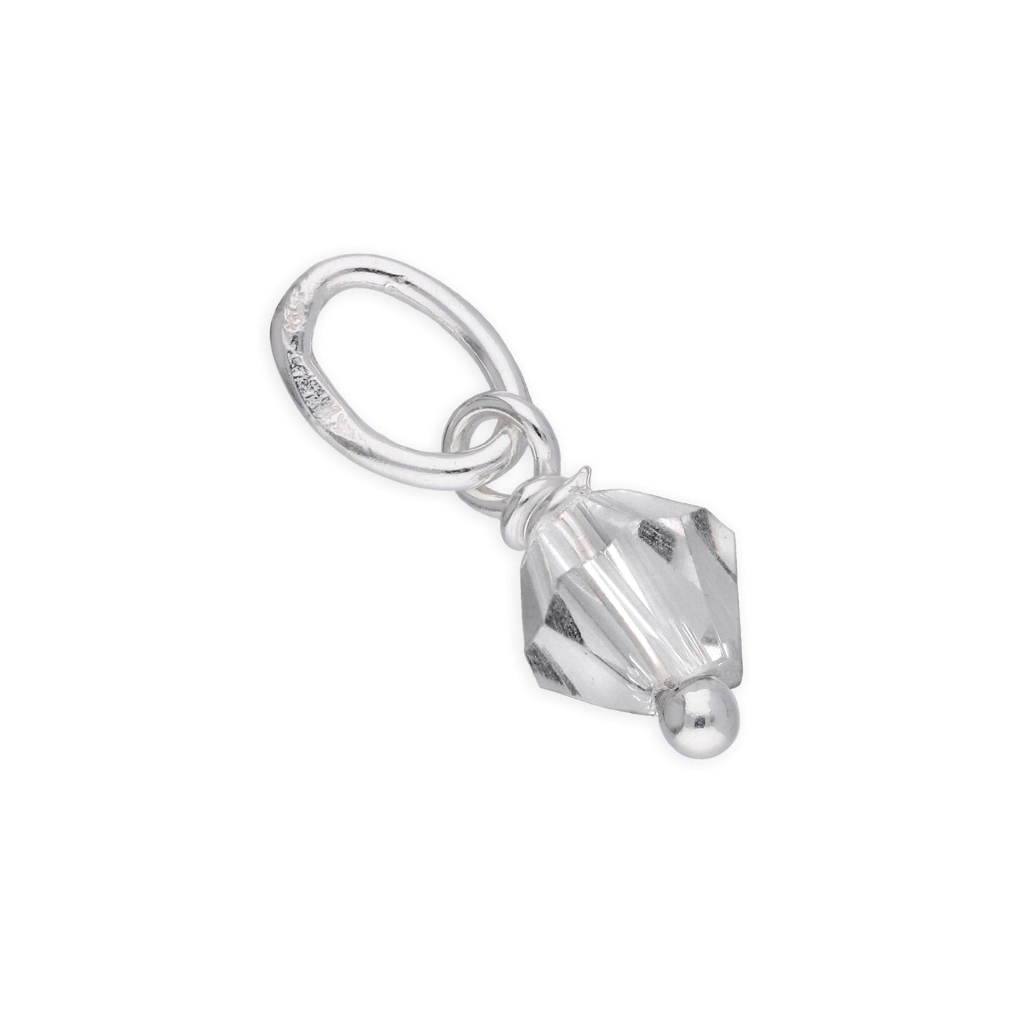 Sterling Silver Clear Crystal Bead Charm