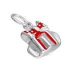 Sterling Silver Enamel Christmas Present Charm