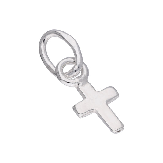 Tiny Sterling Silver Small Plain Cross Charm