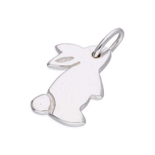 Flat Sterling Silver Rabbit Charm