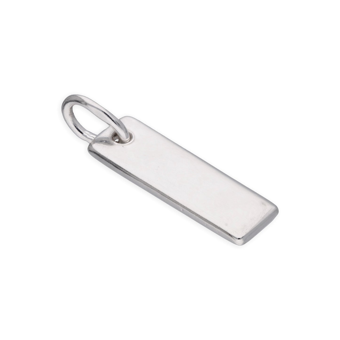 Sterling Silver Rectangle Bar Dog Tag Charm