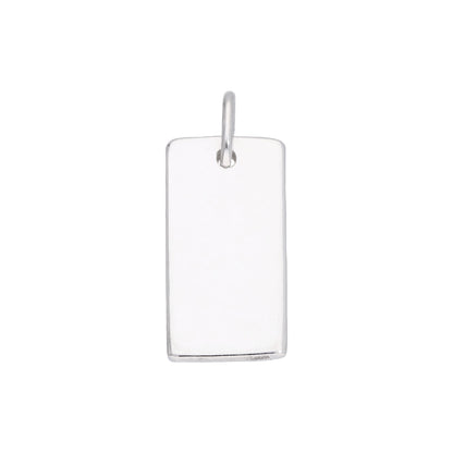 Sterling Silver Engravable Rectangular Dog Tag Charm
