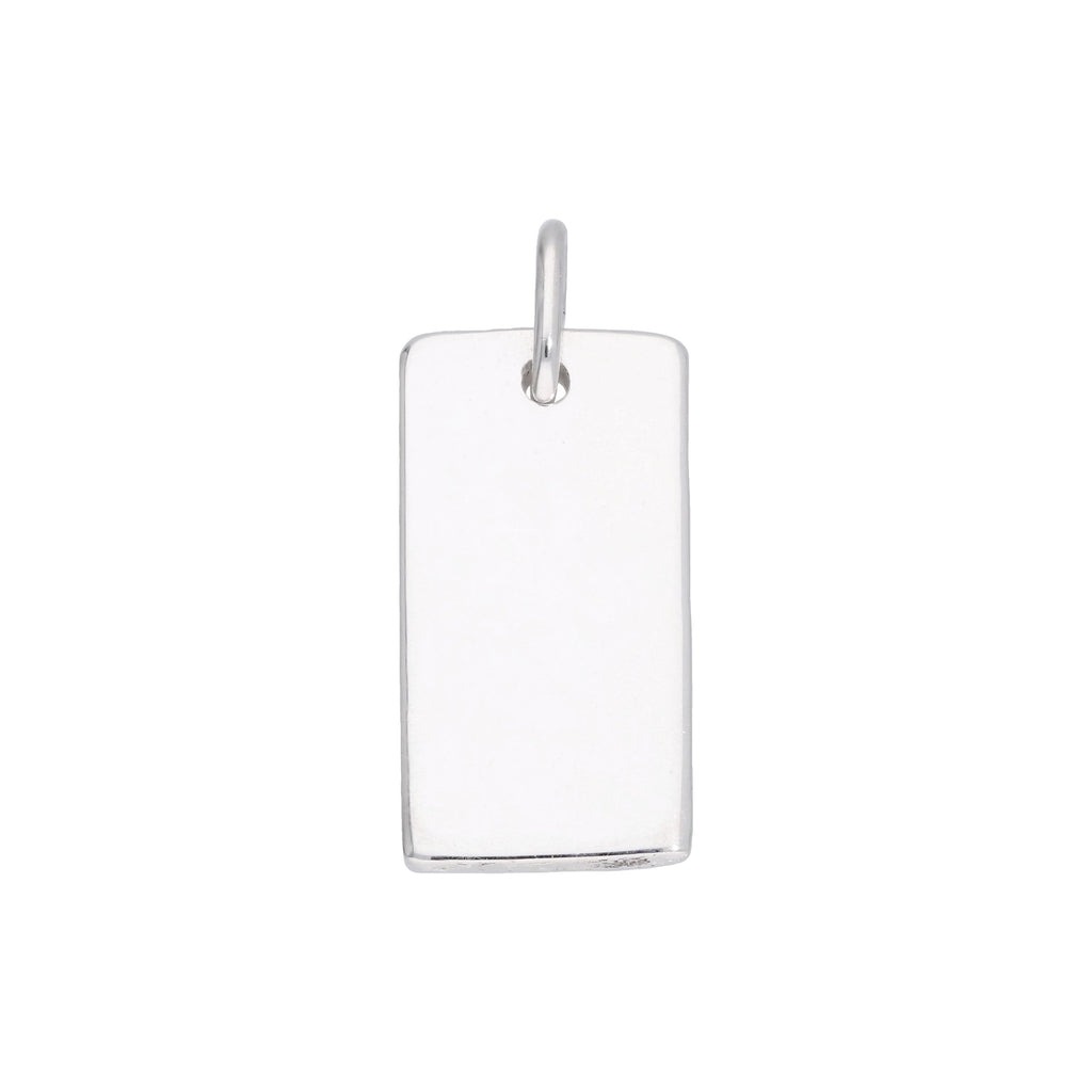 Sterling Silver Engravable Rectangular Dog Tag Charm