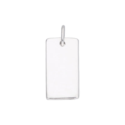 Sterling Silver Engravable Rectangular Dog Tag Charm