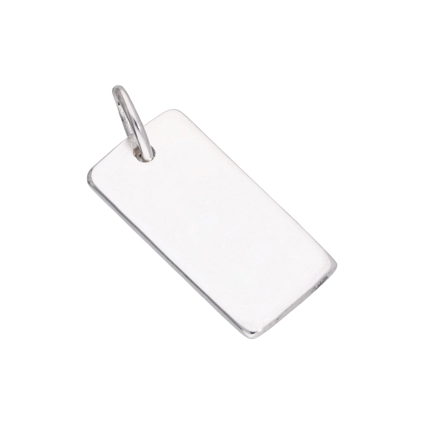 Sterling Silver Engravable Rectangular Dog Tag Charm