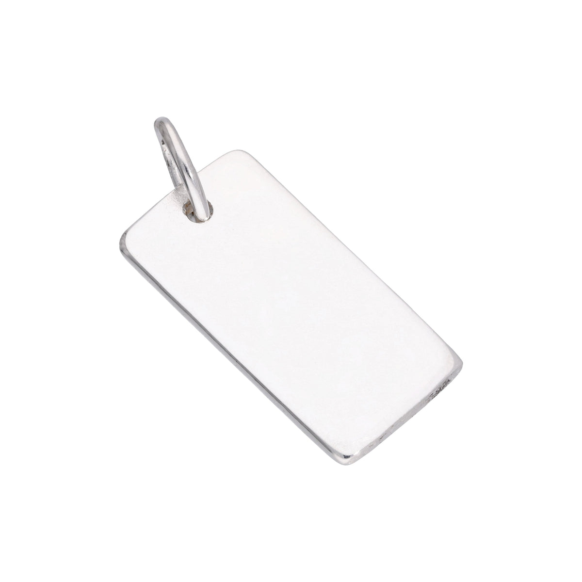 Sterling Silver Engravable Rectangular Dog Tag Charm