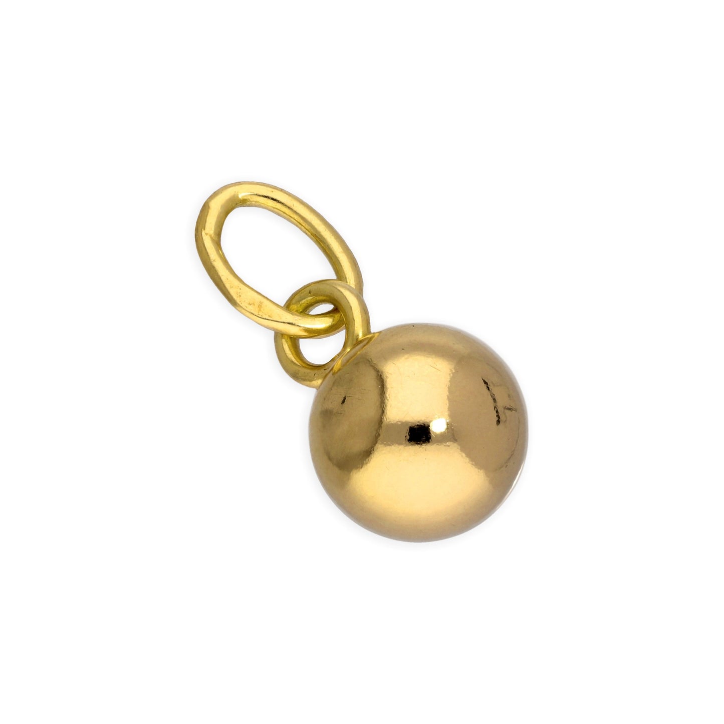 Gold Plated Sterling Silver 6mm Plain Ball Charm