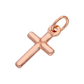 Rose Gold Plated Sterling Silver Small Plain Cross Charm