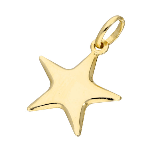 Gold Plated Sterling Silver Puffed Star Charm