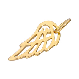 Gold Plated Sterling Silver Open Angel Wing Charm