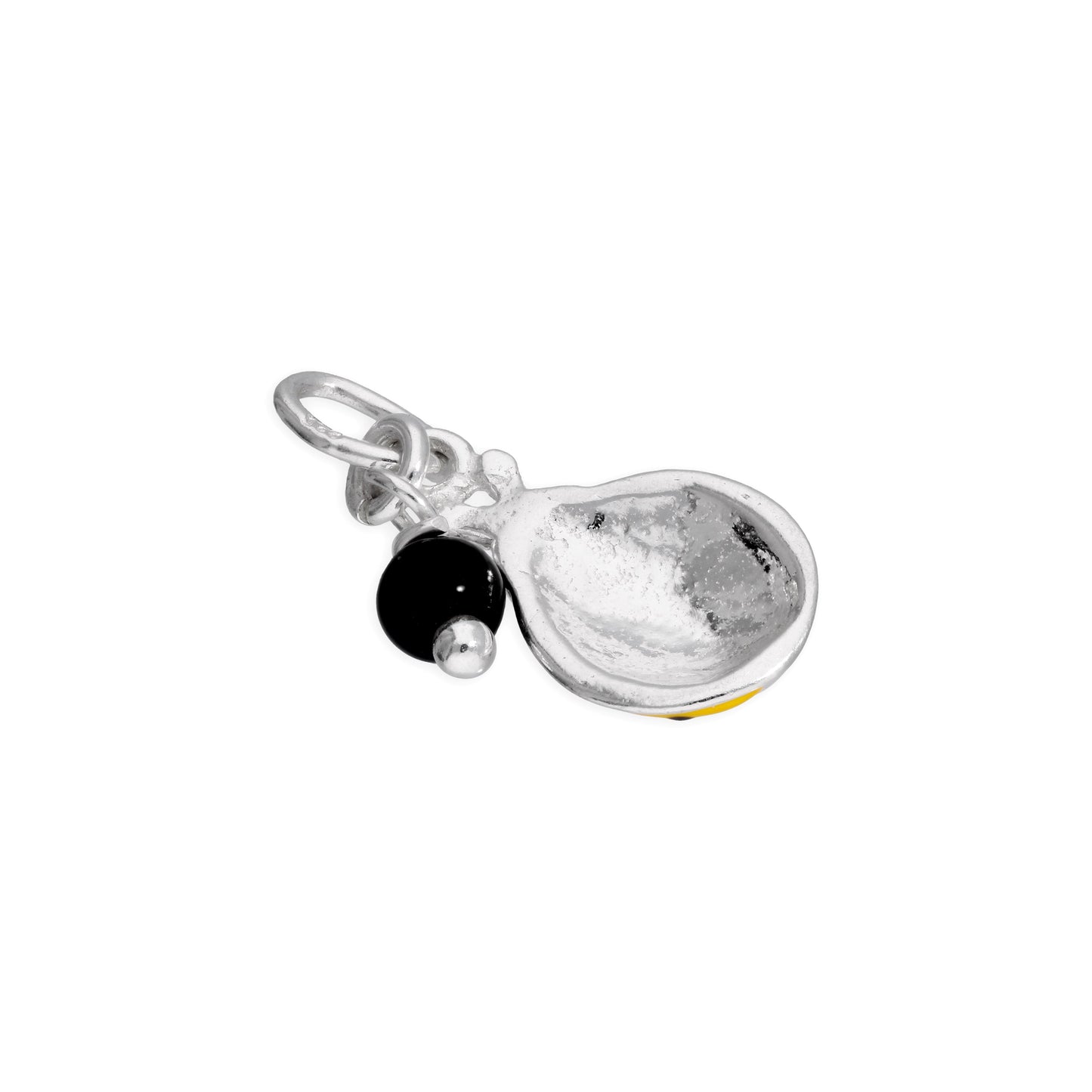 Sterling Silver Yellow Ladybird & Black Bead Charm