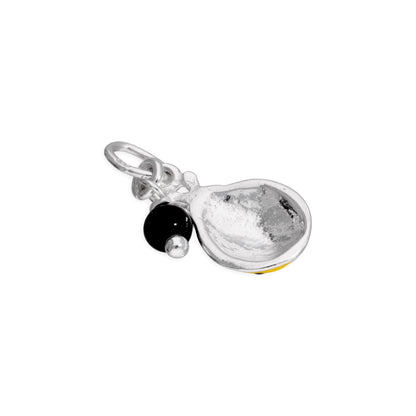 Sterling Silver Yellow Ladybird & Black Bead Charm