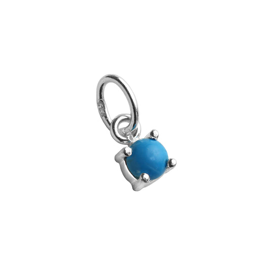 Sterling Silver Turquoise December Birthstone Claw Charm
