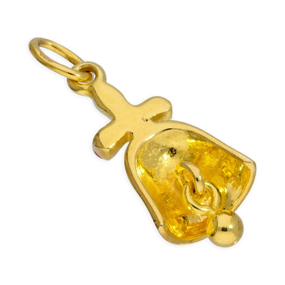 Gold Plated Sterling Silver Jingle Bell Bow Charm