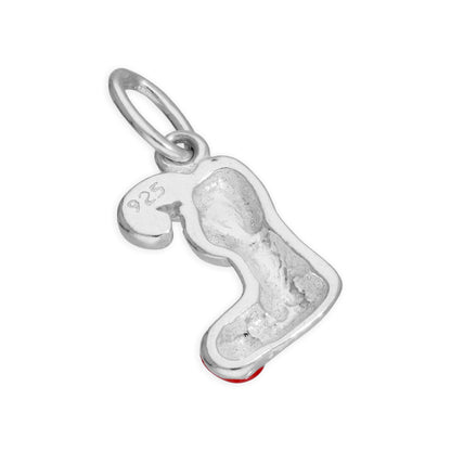 Sterling Silver Christmas Stocking & Candy Cane Charm