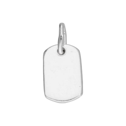 Tiny Sterling Silver Rectangular Engravable Dog Tag Charm