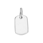 Tiny Sterling Silver Rectangular Engravable Dog Tag Charm