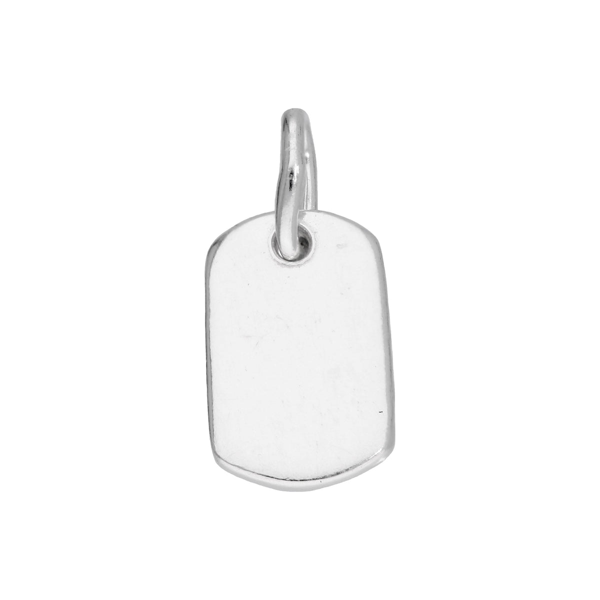 Tiny Sterling Silver Rectangular Engravable Dog Tag Charm