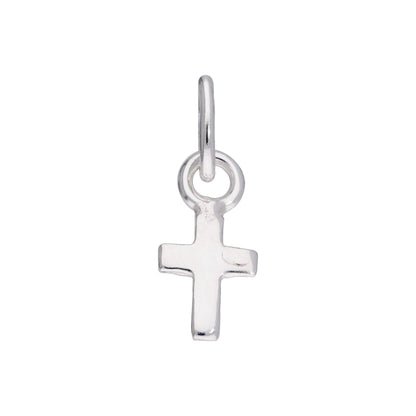 Tiny Sterling Silver Small Plain Cross Charm
