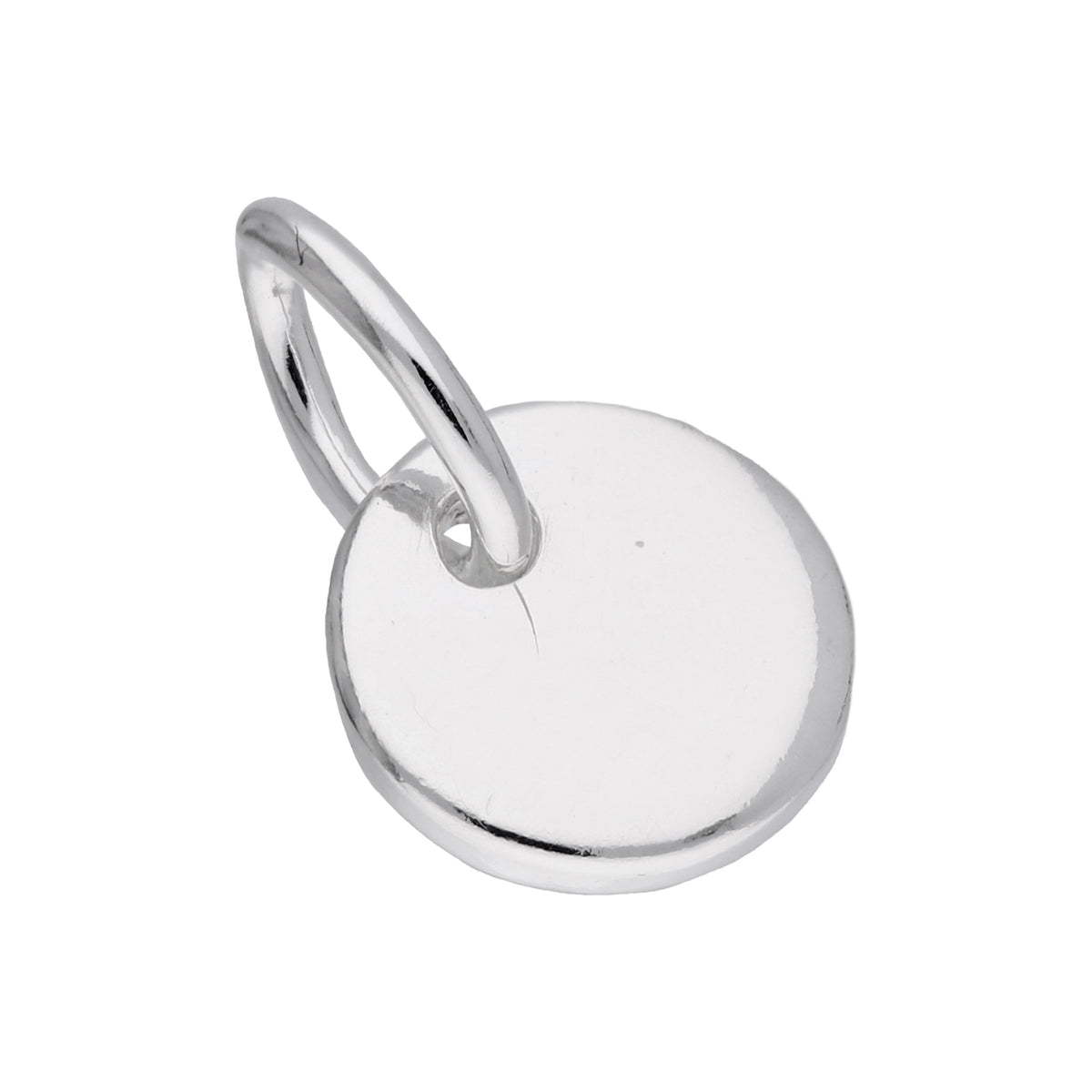 Small Rund Charm Tiny Sterling Silver Round Disc Charm | TheCharmWorks