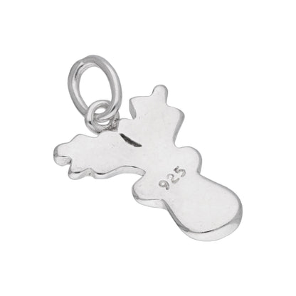 Sterling Silver Red Nose Reindeer Enamel Charm