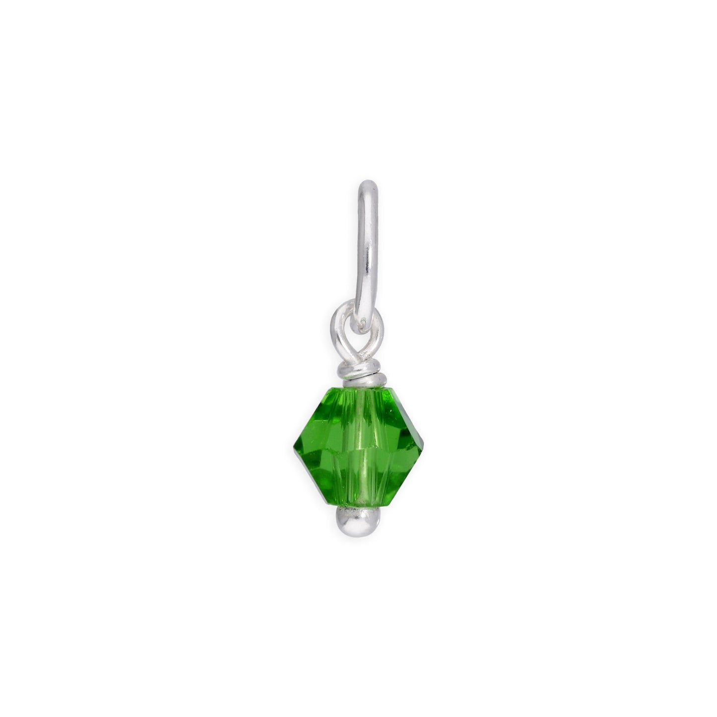 Sterling Silver Green Crystal Bead Charm