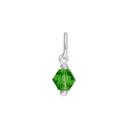 Sterling Silver Green Crystal Bead Charm