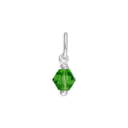 Sterling Silver Green Crystal Bead Charm
