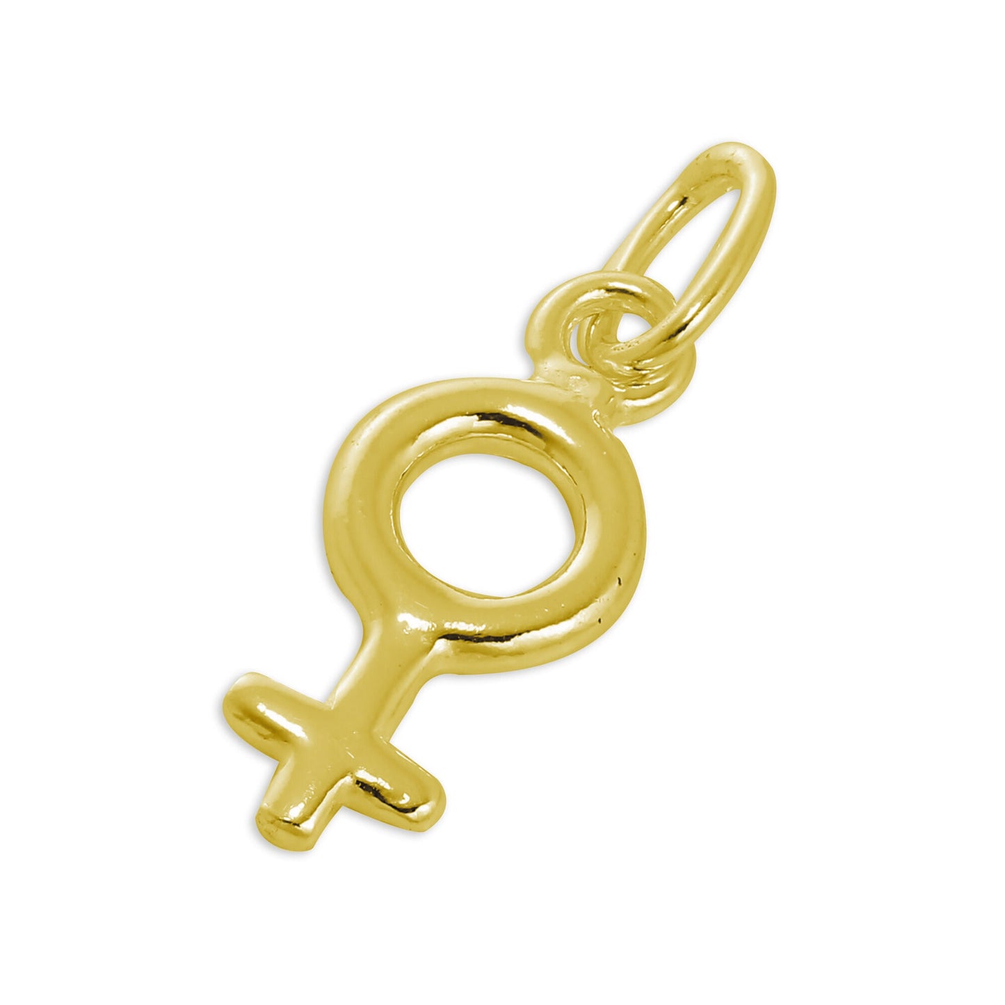 Gold Plated Small Sterling Silver Female Symbol Charm