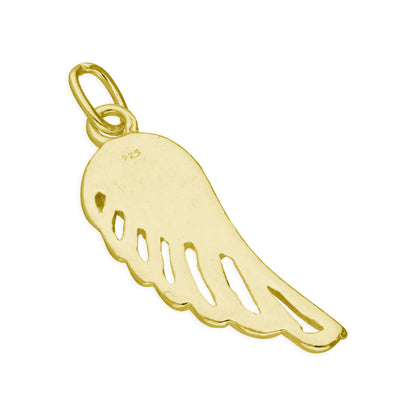 Gold Plated Sterling Silver Angel Wing Charm