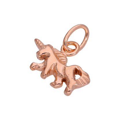 Tiny Rose Gold Plated Sterling Silver Unicorn Charm