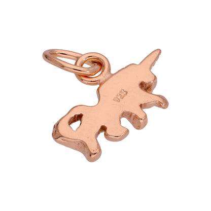Tiny Rose Gold Plated Sterling Silver Unicorn Charm