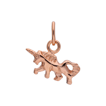 Tiny Rose Gold Plated Sterling Silver Unicorn Charm