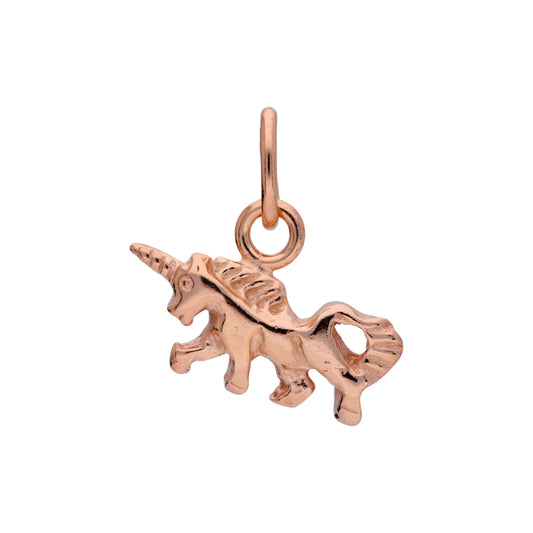 Tiny Rose Gold Plated Sterling Silver Unicorn Charm