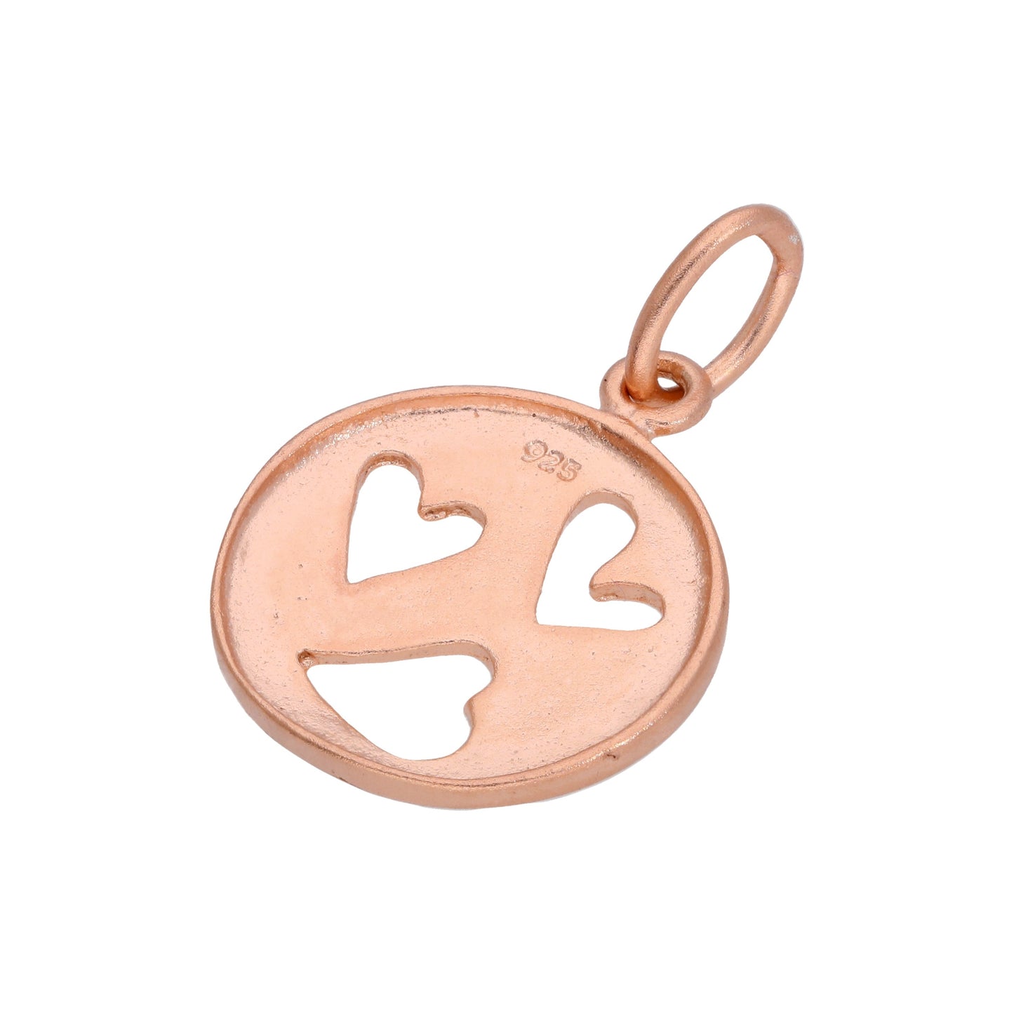 Small Rose Gold Plated Sterling Silver Round Heart Charm