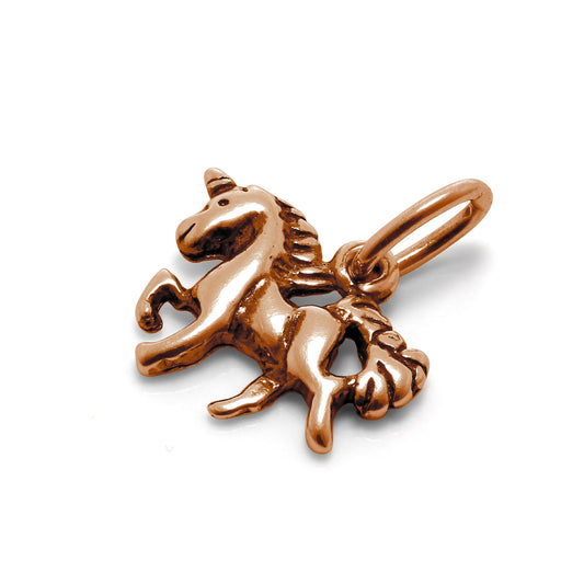 Tiny Rose Gold Plated Sterling Silver Unicorn Charm