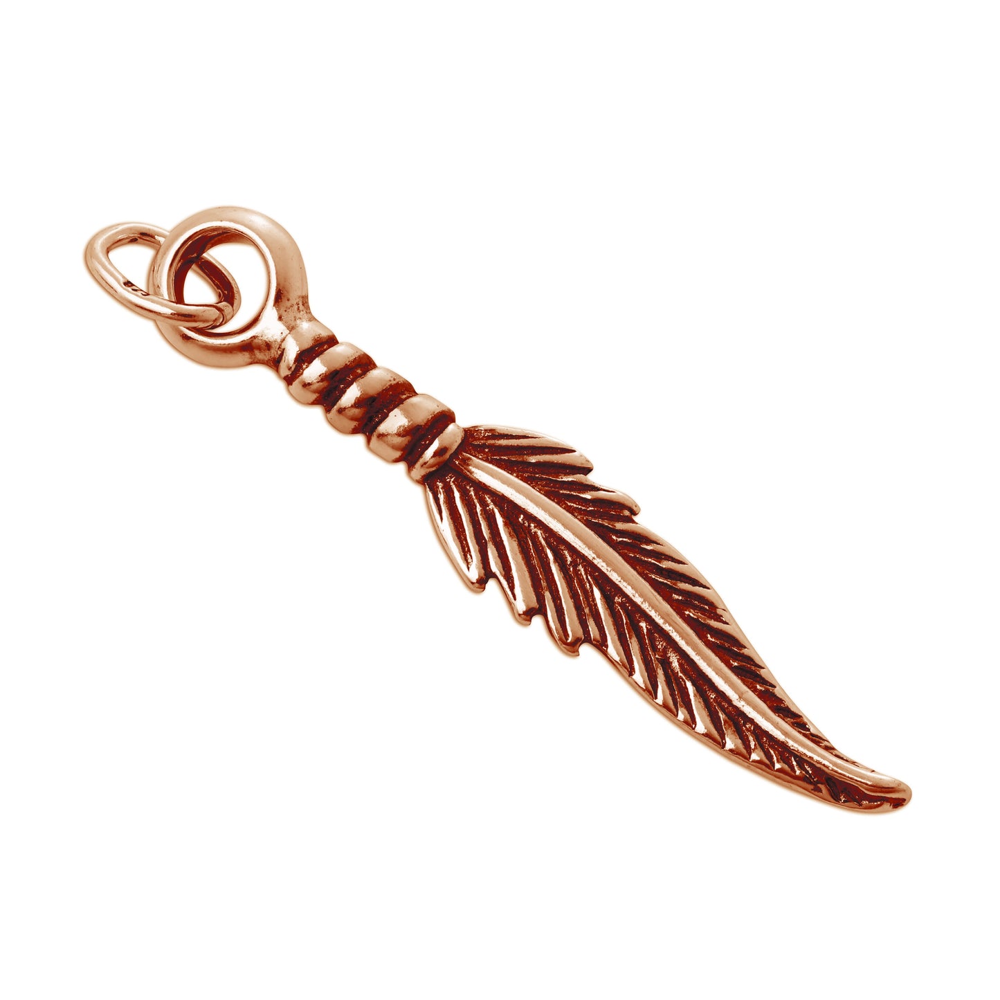 Rose Gold Plated Sterling Silver Feather Charm