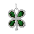 Sterling Silver Crystal 4 Leaf Clover Charm