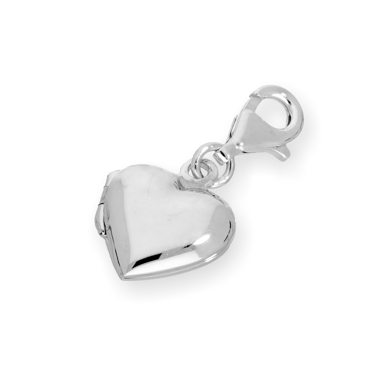 Sterling Silver Engravable Heart Locket Clip On Charm