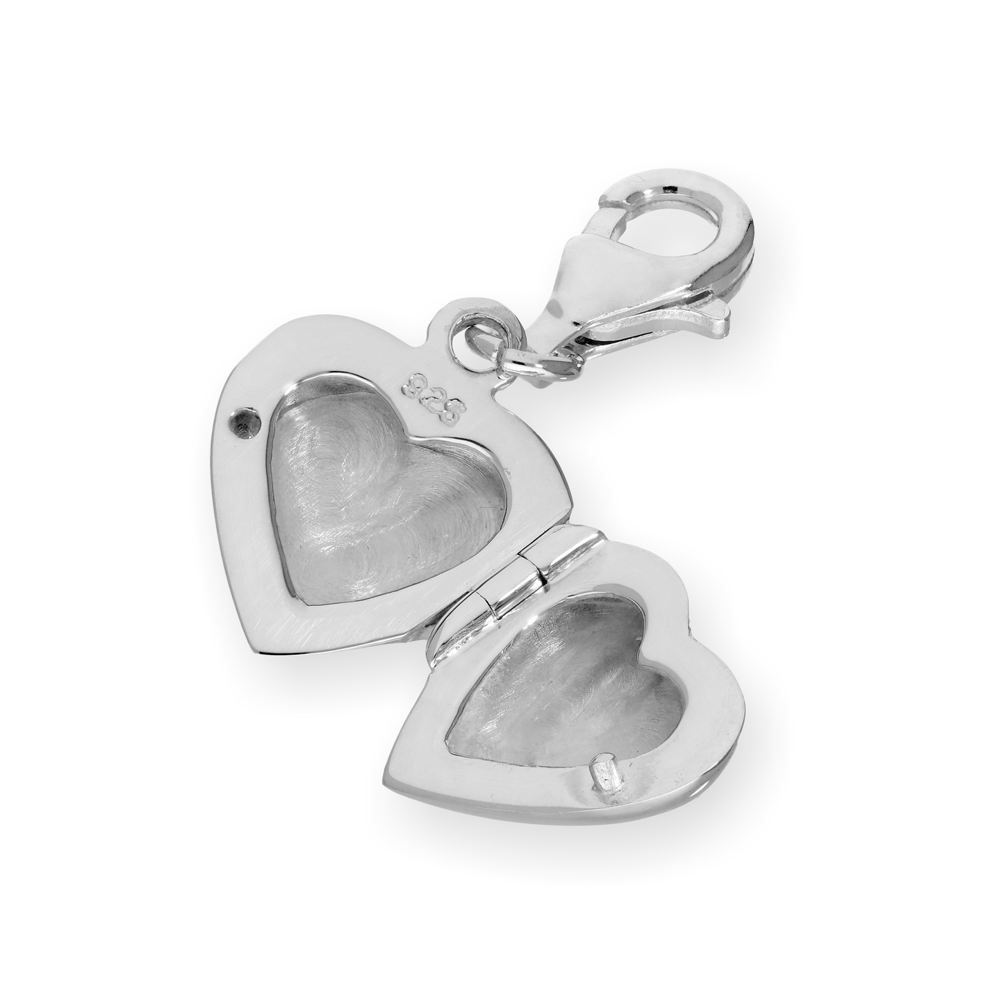 Sterling Silver Engravable Heart Locket Clip On Charm