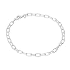 Sterling Silver Belcher Chain Charm Bracelet 6.5 - 8.5 Inches