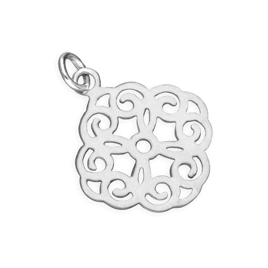 Sterling Silver Large Open Flower Charm