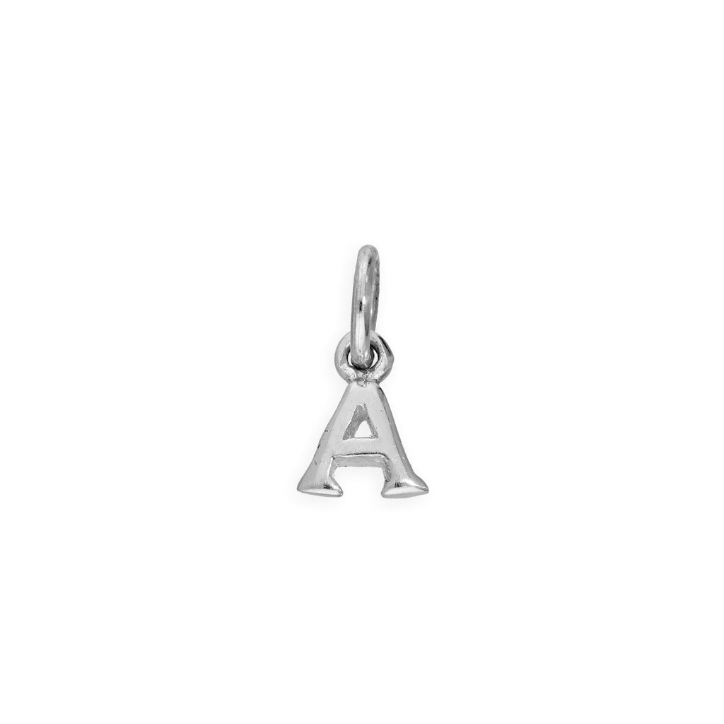 Tiny Sterling Silver Alphabet Letter Charm A - Z