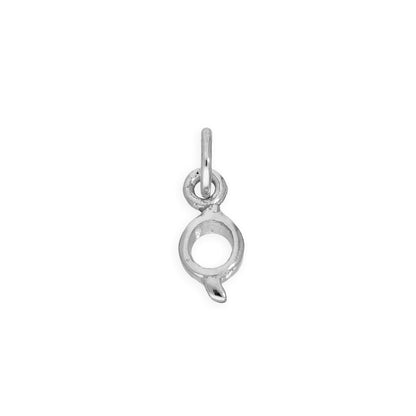 Tiny Sterling Silver Alphabet Letter Charm A - Z