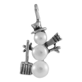 Sterling Silver Snowman With Shovel Charm