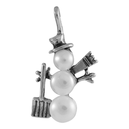 Sterling Silver Snowman With Shovel Charm